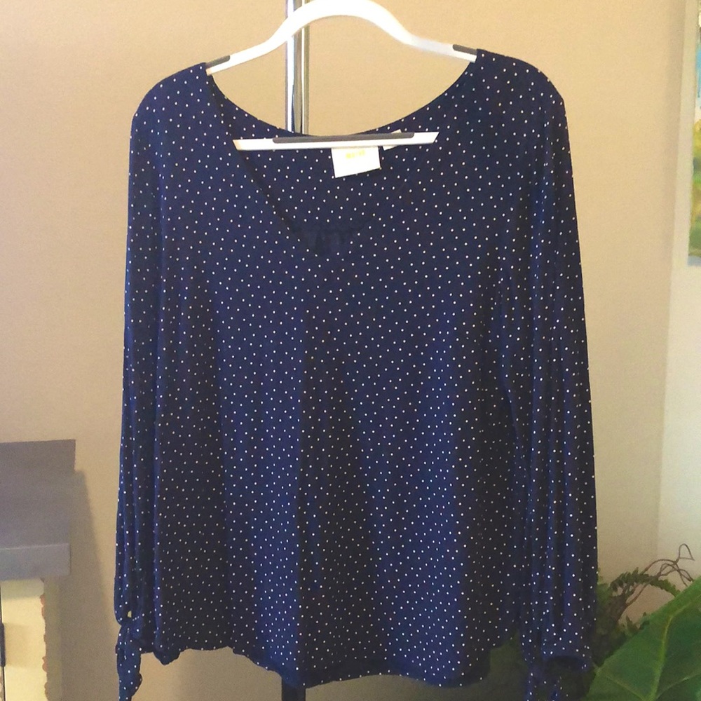Anthropology navy blouse